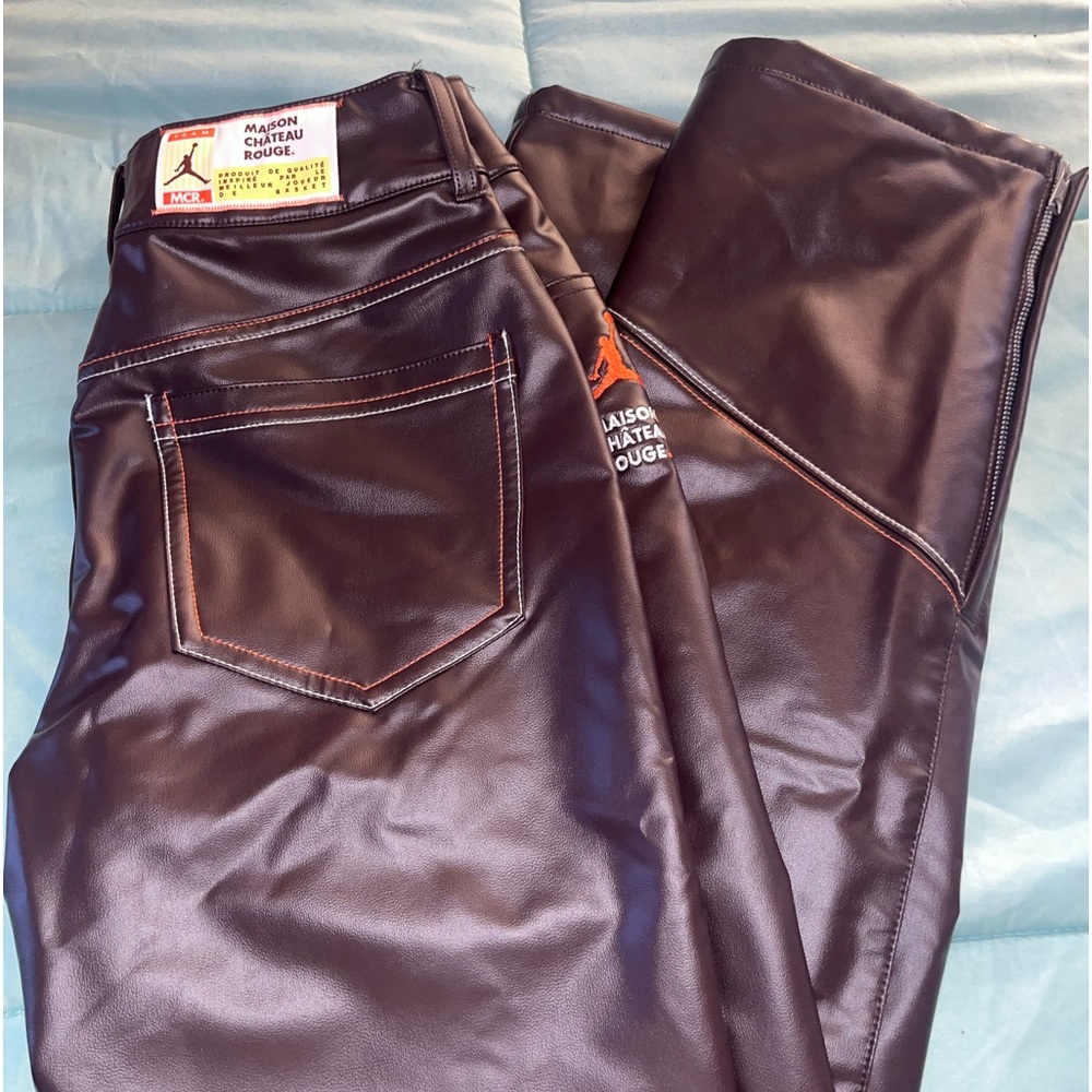 Brown Leather Nike pants